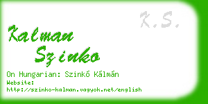 kalman szinko business card